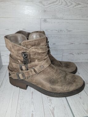 Carlos By Carlos Santana Shawn Strappy Slouch Boots Brown Women's Size 6.5M